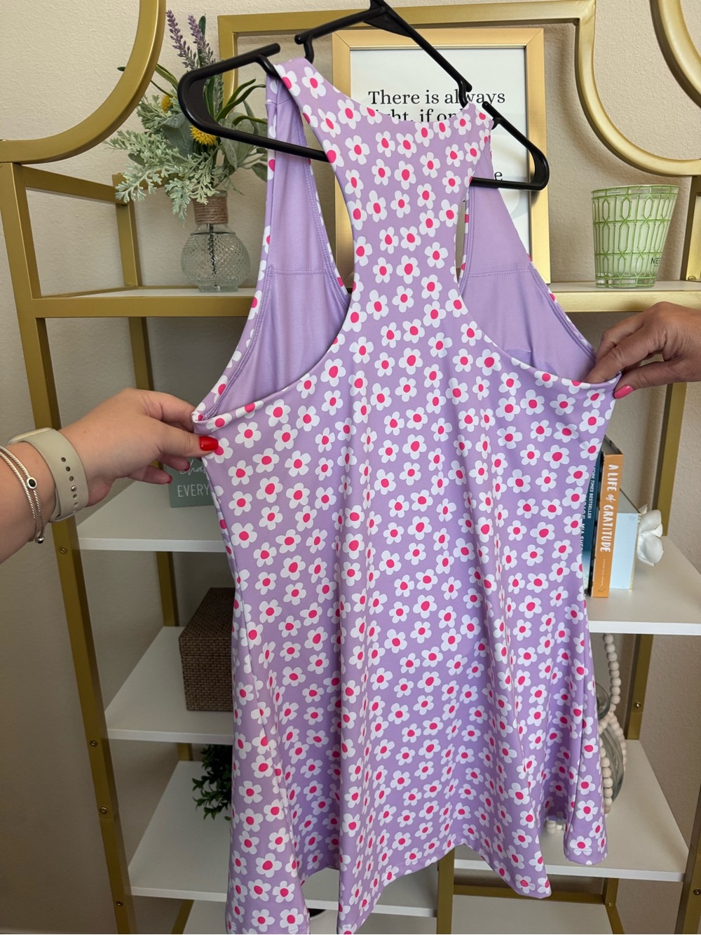 Lilac Floral Racerback Athletic Dress - Picture 2 of 2